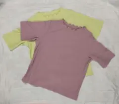 半袖Tシャツ　リブ編み　【Lサイズ】　2色セットのサムネイル