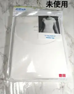 未使用　UNIQLO　ユニクロ　エアリズム　Uネック　Tシャツ　半袖　白　L