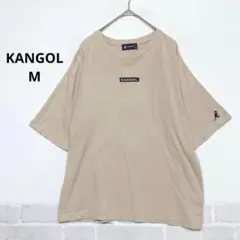 KANGOL 半袖Tシャツ ベージュ ロゴ刺繍 M ワンポイント 訳ありK163のサムネイル