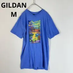 GILDAN ギルダン　ブルー　Tシャツ　2022 アート　ボート　M