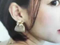 コットンパールピアス×オーガンジーg_Cr