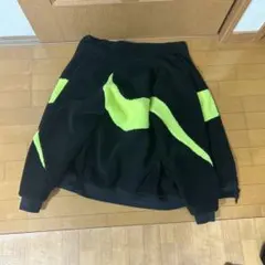 カジュアルフリースジャケット 黒/蛍光グリーン