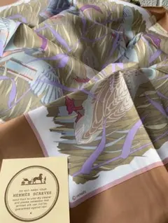 HERMES カレ90 Le Carrousel シルク100% ゴールド - メルカリ