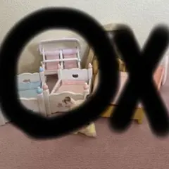 シルバニアファミリー ベッド2こ、ベビーカーの3点