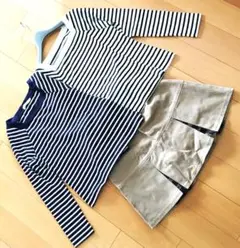 ★超美品２点セット★アースミュージック★ストライプカットソー/長袖Tシャツ２点★