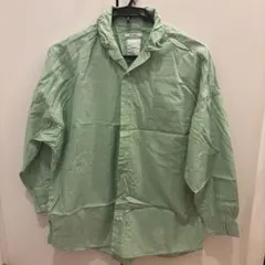 ニコアンド 長袖シャツ ブラウス グリーン ストライプ