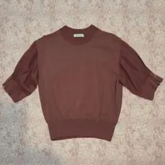 NaturalBeautyBasic フレアスリーブ ニット 半袖くすみ ピンク