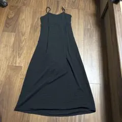 w closet ロングワンピース　黒　キャミ　ポケット