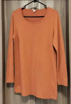 【Lサイズ】オレンジ ロング カットソー