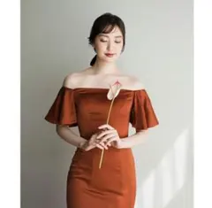 B'sweet ウェディングドレス　オフショルダー　二次会　前撮り　ドレス