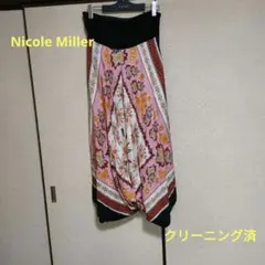 【クリーニング済】ニコルミラーペイズリー柄 チューブトップひざ丈ワンピース　Мのサムネイル