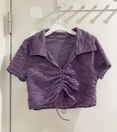 完売品　試着のみ　ドローストリング　半袖Tシャツトップス　くしゅくしゅ柔らか素材