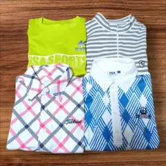 メンズ　ゴルフウェア 半袖シャツ 4点セット