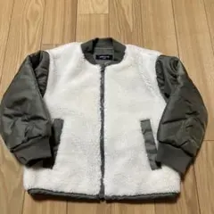 新品☆コムサイズム　カーキー　ボア×キルトタフタ 中綿ブルゾン100㎝