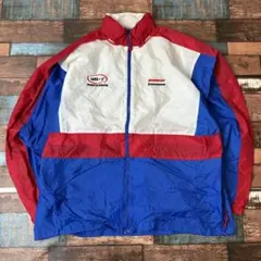 ビンテージ　古着　メンズ　企業刺繍ロゴ　ナイロンジャケット