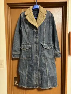OLD GAP ボア襟デニムジャケット ロング丈