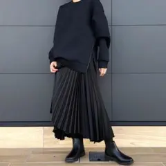 新品UNIQLO×Theoryユニクロ　セオリー　プリーツラップスカート黒L