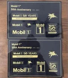 【非売品】Mobil1 50th Anniversary ステッカー　2枚　aのサムネイル