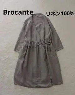 Brocante ブロカント　リネンカシュクールワンピース 麻100%のサムネイル