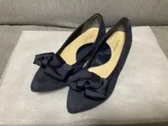 美品 velikoko ヴェリココ パンプス 2way スエード ネイビー