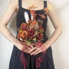 ウエディングブーケ　クラッチブーケ　♡ テラコッタ　オレンジ　造花