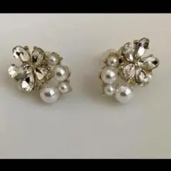 パール クリスタル ジルコニア ピアス 上品