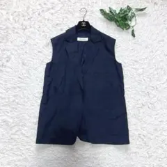 近年モデル MaxMara ジレ ベスト 白タグ ボタンレス リネン100%