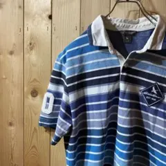 ss1596 エディーバウアー 半袖 ポロシャツ ボーダー メンズ S