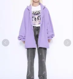 美品✨PUNYUS オーバーフリースジャケット 4 パープル　プニュズ　渡辺直美