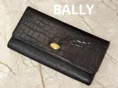 Ballyバリー　黒　レザー クロコ型押し　長財布　ゴールド金具 10万円のサムネイル