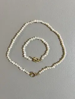 GOLDY 淡水パール ネックレスとブレスレット セット