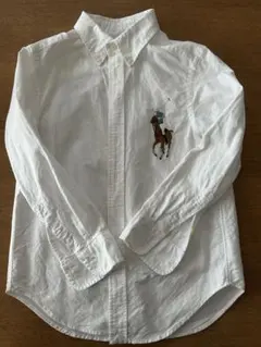 Ralph Laurenボタンダウンシャツ140刺繍入ブルー&白色違い2枚セット
