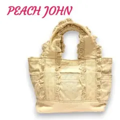 PEACH JOHN ピーチジョン レーストリム ミニトートバッグ ベージュのサムネイル