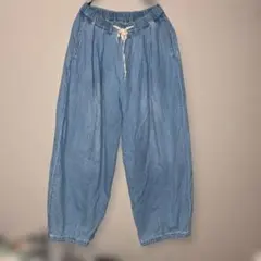 しまむら Ecla sim デニム バルーンパンツ ワイドパンツ M