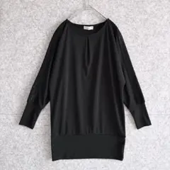 美品【ヒロミヨシダ×フェリシモ】袖レース ドッキング ドルマン チュニック Lのサムネイル
