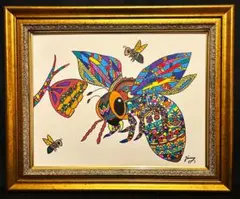 【F6号】ジミー大西【アフリカ】手描き作品/サイン有/油彩/アクリル/絵画/額縁 F6号】ジミー大西【アフリカ】手描き作品/肉筆保証/表裏サイン・裏書き