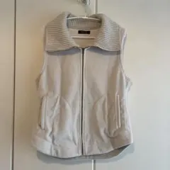 AVENTINO　ジップアップベスト　ハイネックベスト　グレー ベージュ S