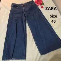 【オシャレ☆ZARA】ダメージ　デニムパンツ　サイズ40