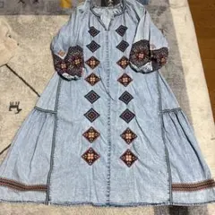 新品！チャオパニックティピー　デニム刺繍ワンピース