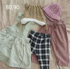 美品 冬服 まとめ売り 帽子 スカート レギンス 女の子 80 90 ベビー