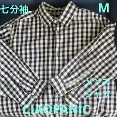 CIAOPANIC TYPYメンズシャツ・七分袖・チェック柄・サイズM・