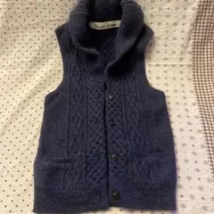 シャンブル　ドゥ　ニーム　紺 ネイビー ケーブル編み ベスト