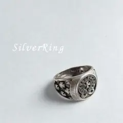 ダブルピートパンクリング パンクリング クロム CH 刻印有 十字架 