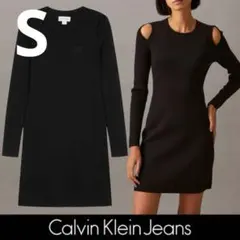 CALVIN KLEIN CKJEANS カットアウトニットミニワンピース