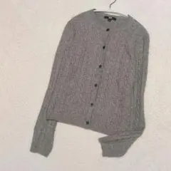 ユニクロ ケーブルクルーネックカーディガン グレー Sサイズ 完売品