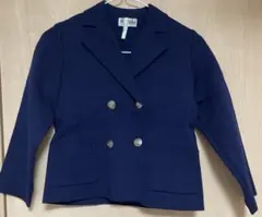 美品 130ネイビー ダブル ジャケット ウール 昭和 レトロ レア