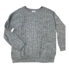 LEPSIM グレー ケーブルニットセーター 長袖 L