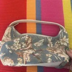 大和屋 ラビラビ 花と妖精 ワンハンドル バッグ ゴブラン織り