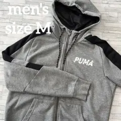 PUMA フルジップ パーカー グレー メンズ M スウェット