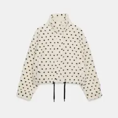 zara 水玉模様のボアジャケット